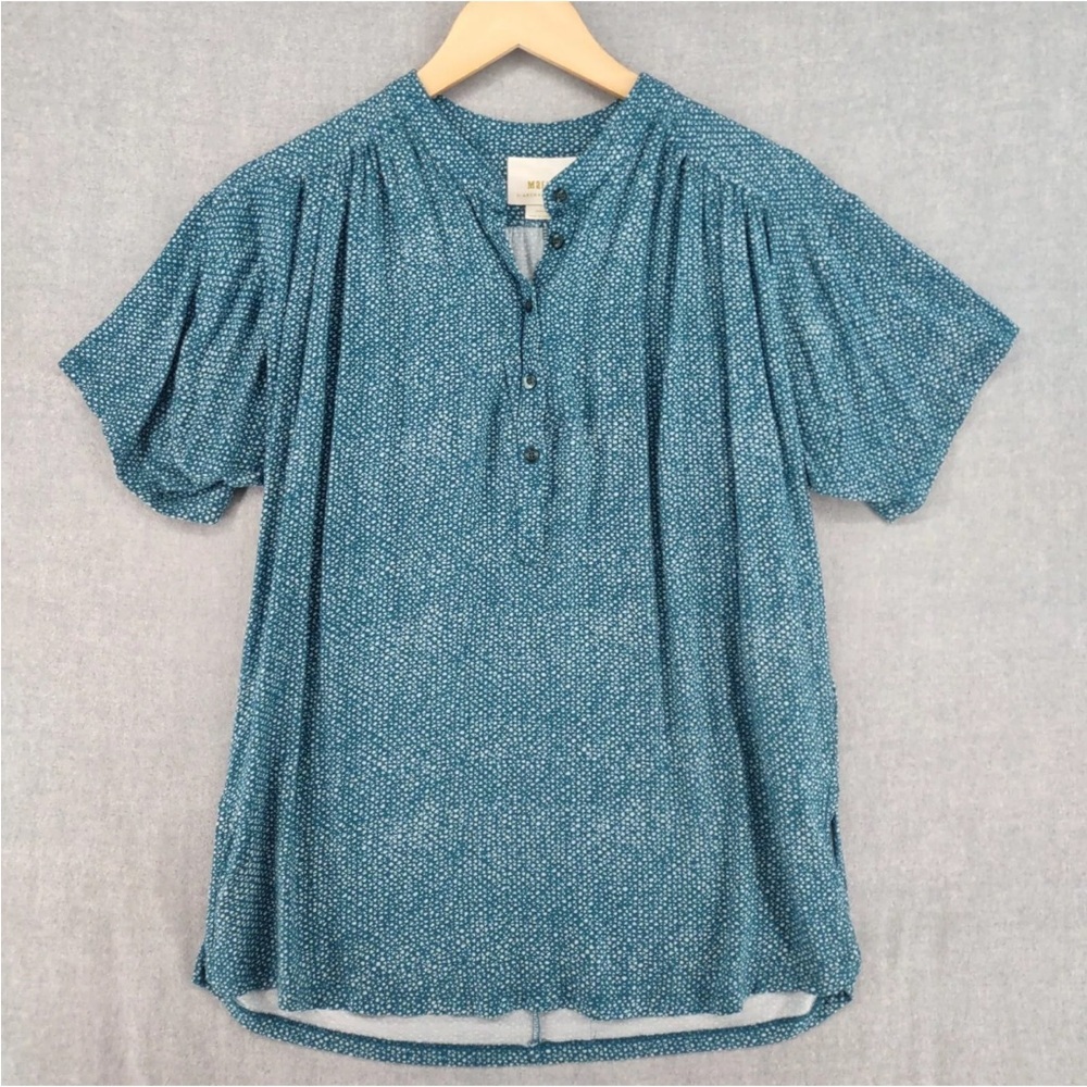 Anthropologie Maeve Windham Tunic Blouse Teal